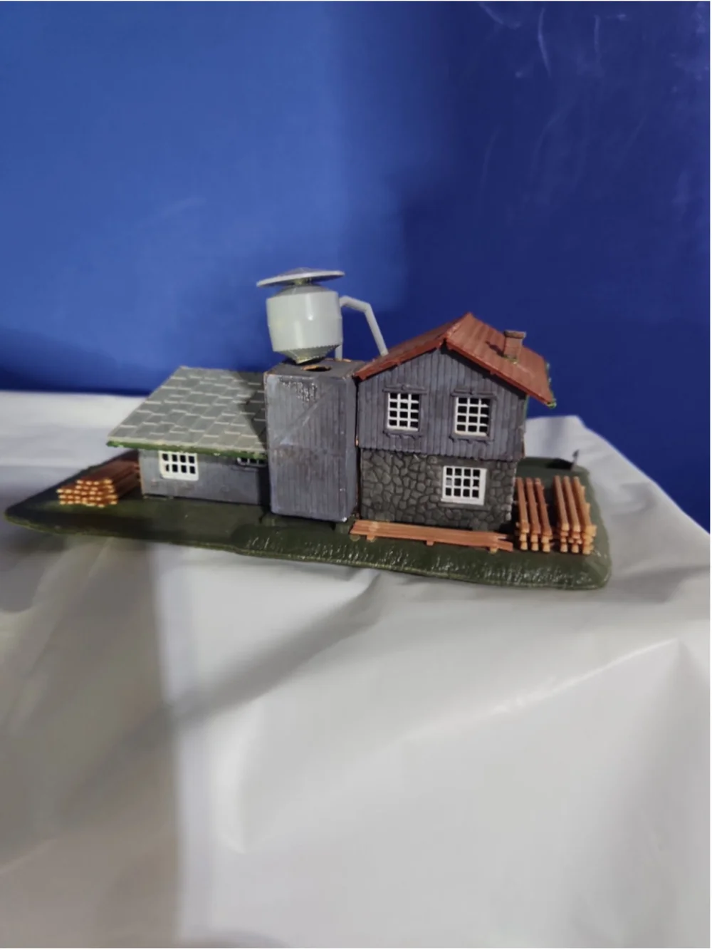 N Scale Pola Sawmill Water Wheel Model Railroad Building Assembled